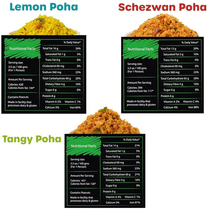 Assorted Variety Indian Meals - 5 Pack - Ready to Eat Authentic Vegan Prepared Food - Just Add Water - Microwaveable Plant-Based Snacks for Breakfast, Lunch, Non-Gmo, No Additives - 3.5Oz Each