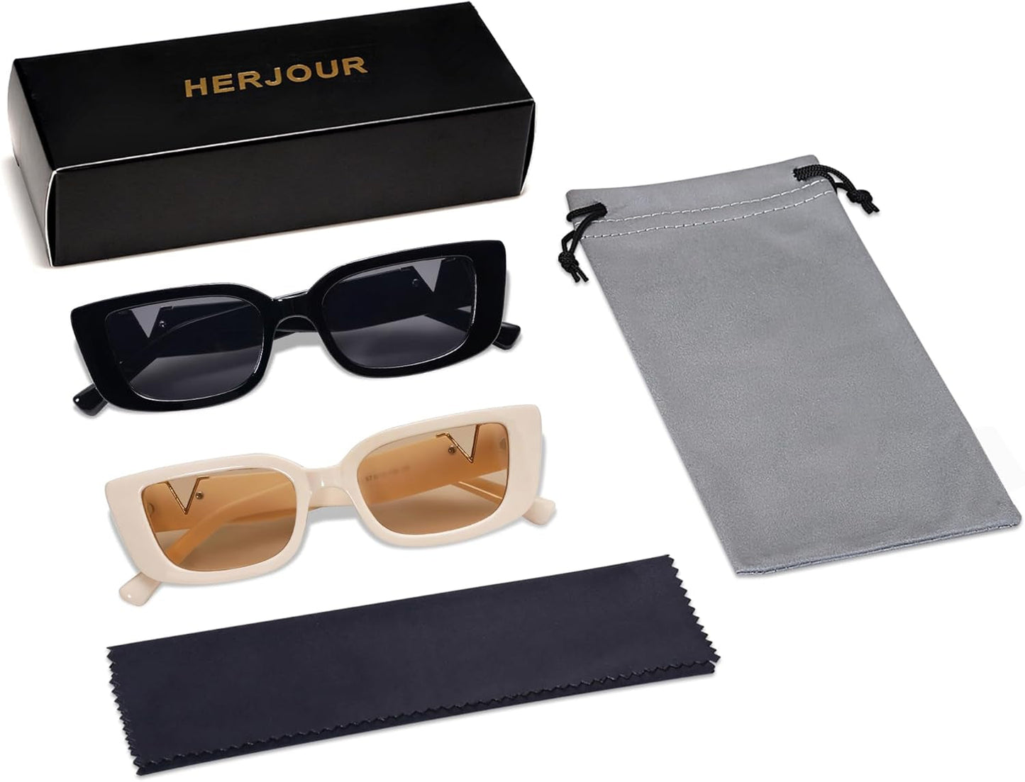 Rectangle Sunglasses for Women 90S Retro Trendy Y2K Classical Vintage Square Shades AR82037