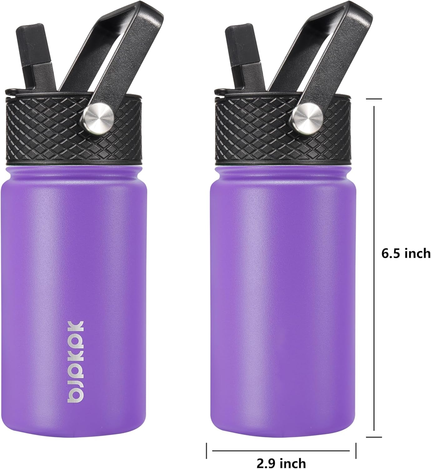 Water Bottle with Straw Lid, 15 Oz Insulated Water Bottle, Stainless Steel Metal Water Bottles, Reusable Leak Proof BPA Free Thermos, Flask, Cups, Macaron-Modena - WORLD TIME VISITS