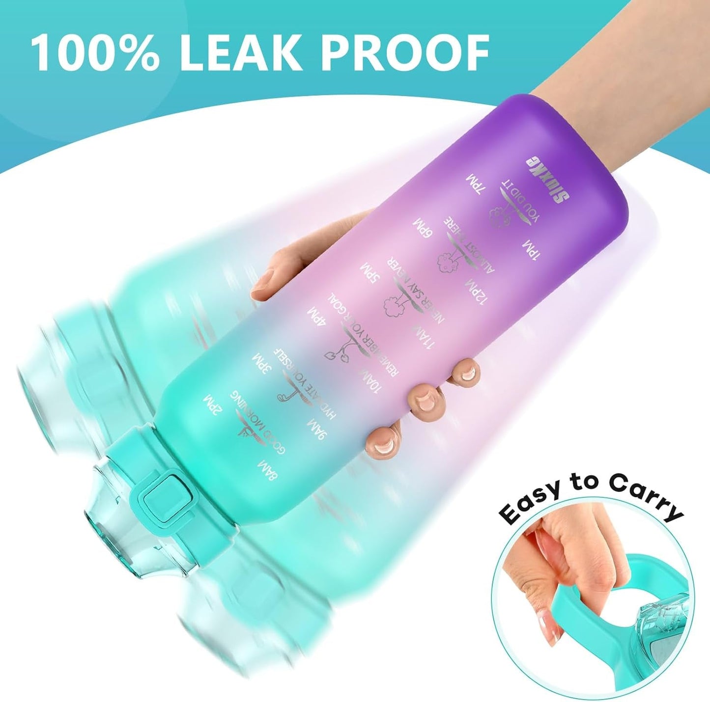 Insulated Water Bottle 32Oz with 2Lids,18/10 Stainless Steel 1000Ml Insulated Water Bottle Double Walled with Handle, Metal Canteen Keep Cold 48H Hot 24H for Men, Women & Kids