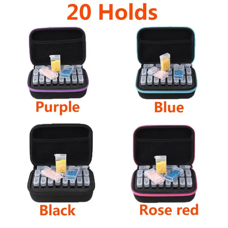 20/40/80 Holds Rhinestone Painting Storage Bag Diamond Embroidery Box Diamond Painting Accessory Case Clear plastic Beads Weather Storage Boxes Cross Stitch Tools