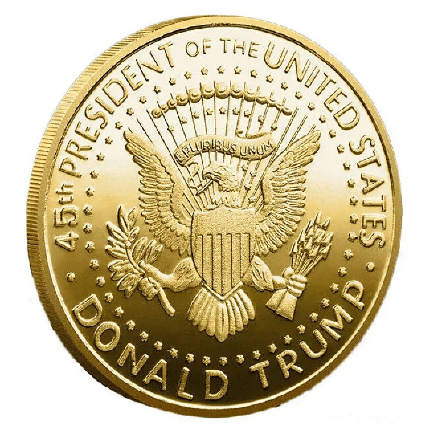 24K Gold-Plated Trump 2024 TAKE AMERICA BACK! W/Display Case Masters Coins