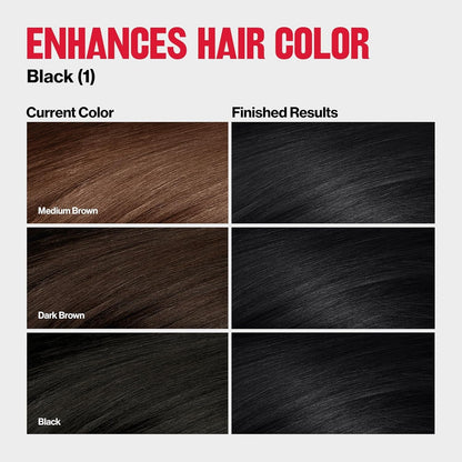 Colorsilk Tone + Gloss + Care Demi Permanent Hair Color, Dye Kit with Leave-In Scalp and Haircare Serum, 2X Shinier, 4X Stronger, 1 Black, 4.5 Fl Oz