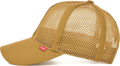 Men Mesh Trucker Baseball Cap Adjustable 6-Panel Hat Outdoor Sports Wear