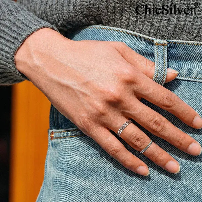 Chicsilver 925 Sterling Silver Ring for Women Men 4Mm Celtic Knot Wedding Band Eternity Ring Size 4 to 12 - WORLD TIME VISITS