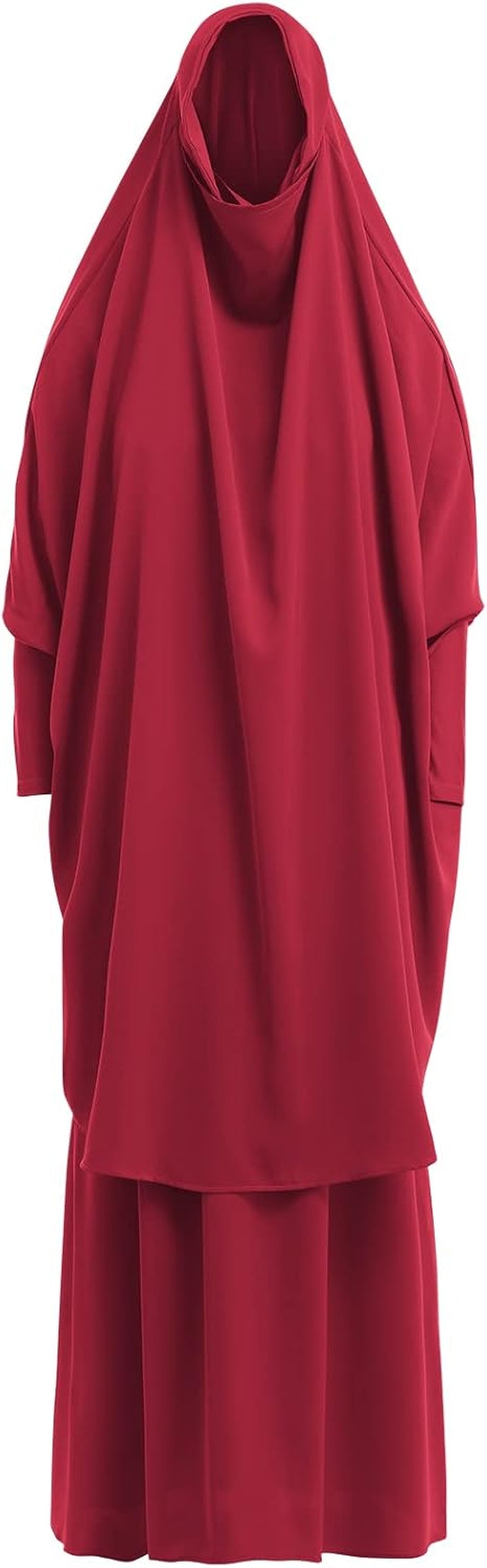 Prayer Clothes for Muslim Women Islamic Abaya Suit Maxi Skirt + Khimar Hijab 2Pcss Burka Jilbab Kaftan