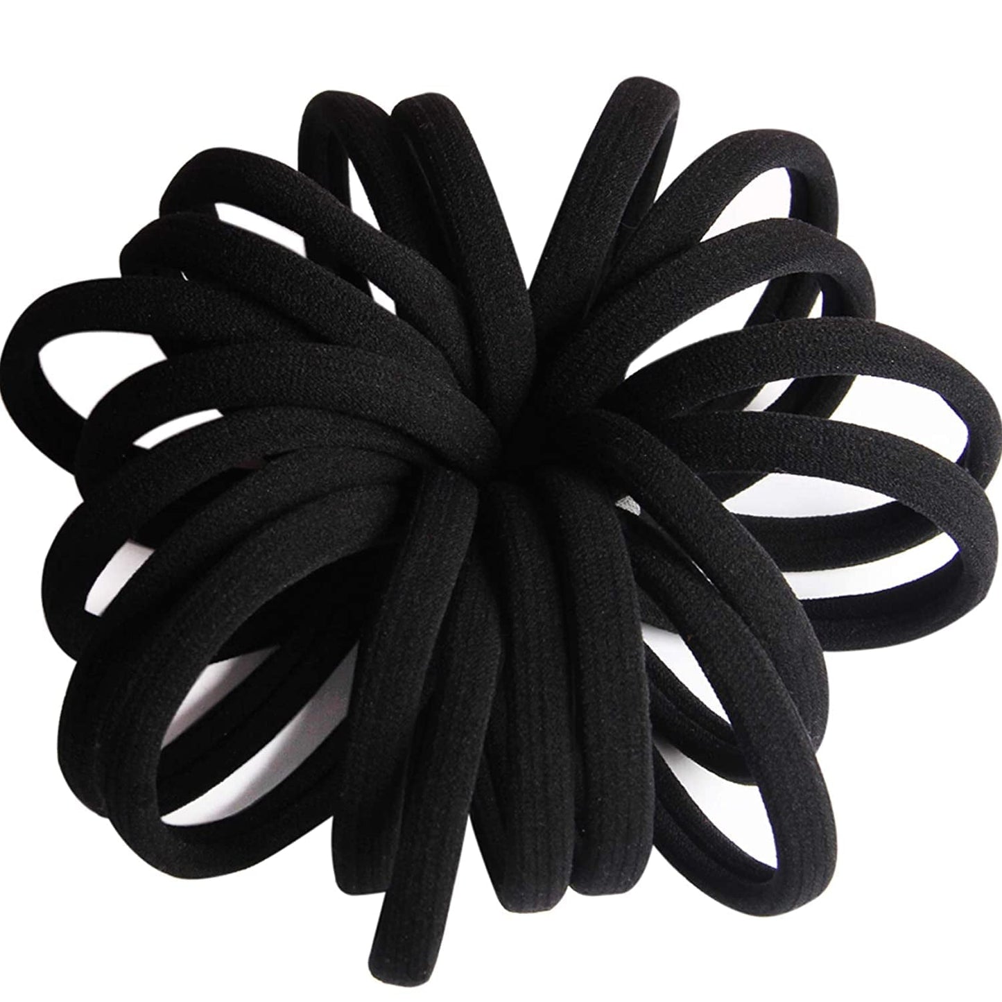 20 PCS Large Hair Ties for Thick Hair Black Hair Bands for Women Men and Girls No Damage Stretchy Ponytail Holders for Braids (5 Cm in Diameter, 1 Cm in Width)