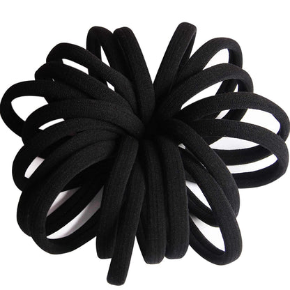 20 PCS Large Hair Ties for Thick Hair Black Hair Bands for Women Men and Girls No Damage Stretchy Ponytail Holders for Braids (5 Cm in Diameter, 1 Cm in Width)
