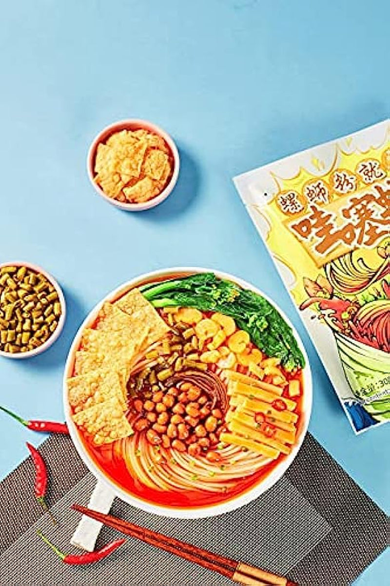 Liuzhou Rice Noodles, Rice Noodles, Noodles, ,Hot and Sour Noodles, Hot and Spicy Rice Noodles, Instant Noodles, Guangxi Specialty，Chinese Food ，Guangxi Snacks，Vegetarianism (3 Bag)