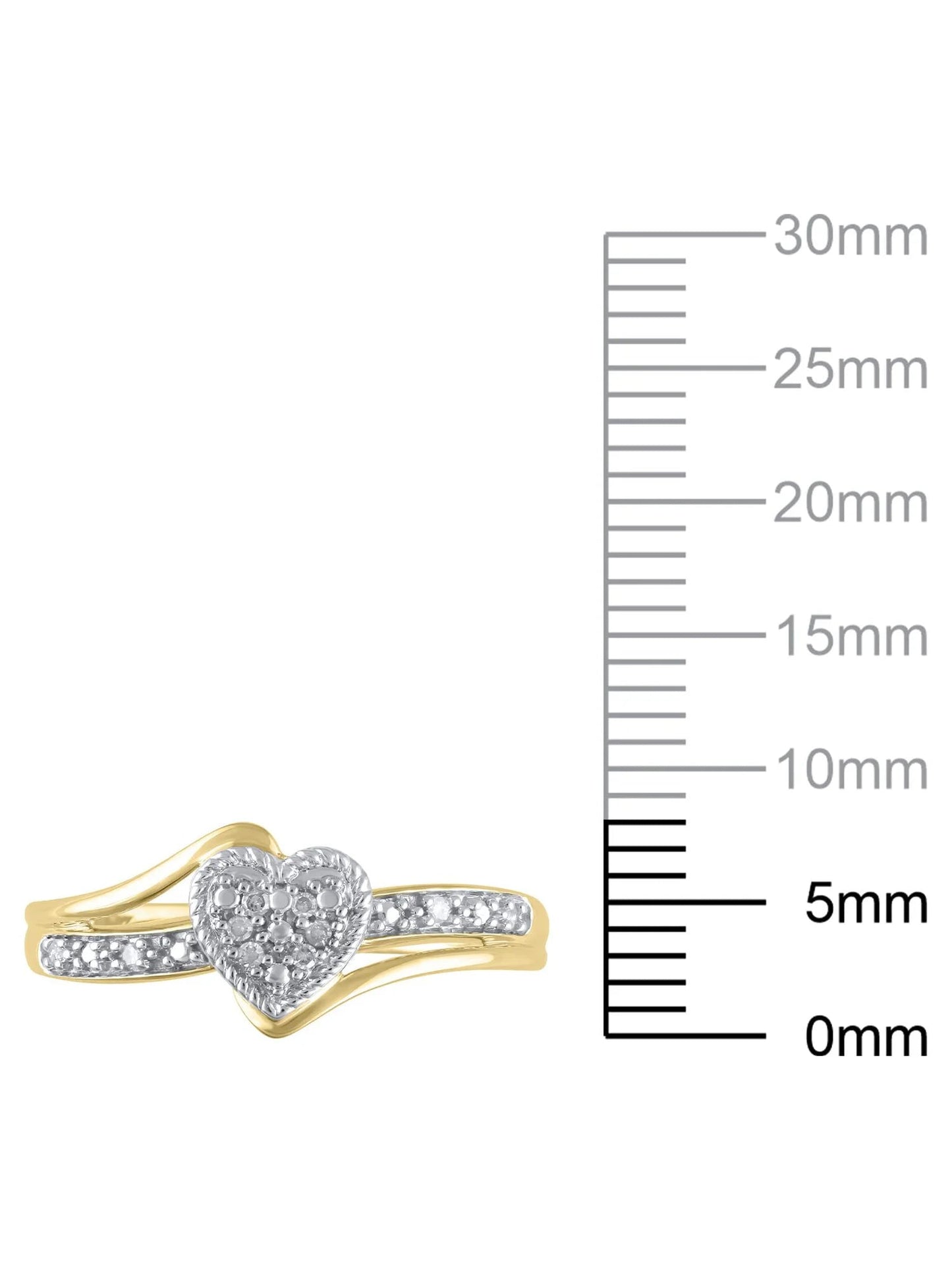 Diamond Accent (I3 Clarity, J-K Color)  Diamond Heart Promise Ring in 10K Yellow Gold, Size 8