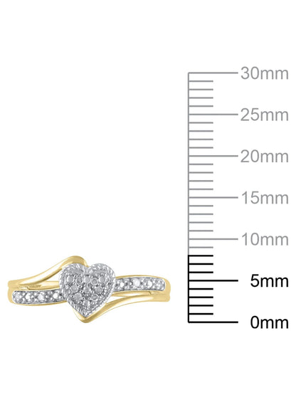 Diamond Accent (I3 Clarity, J-K Color)  Diamond Heart Promise Ring in 10K Yellow Gold, Size 8