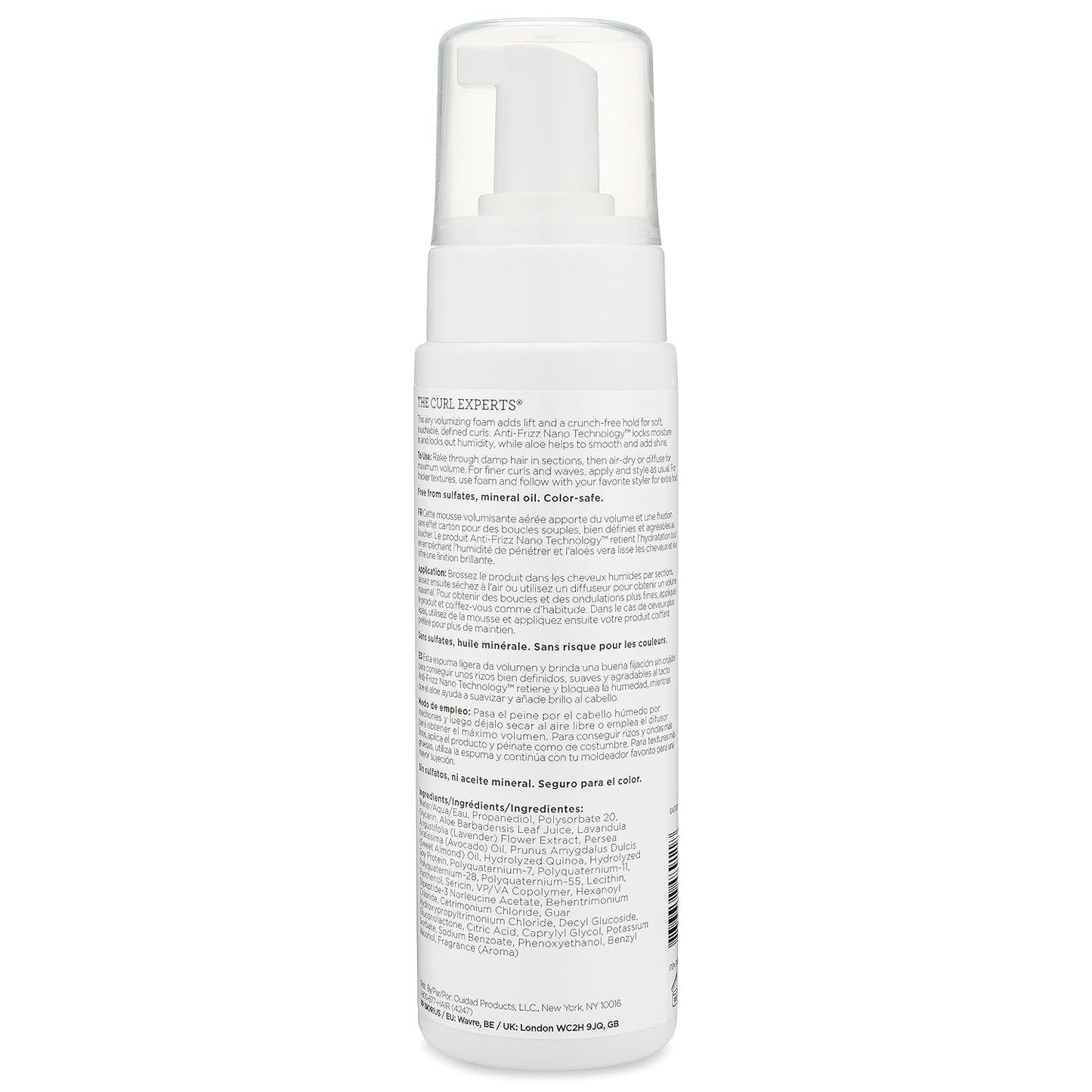 Ouidad Advanced Climate Control Volumizing Foam - 7 Fl Oz, Lightweight Hair Styling Foam, Anti-Frizz Nano Technology, Adds Volume, Fights Frizz & Defines Curls, Crunch-Free Hold, for All Curl Types
