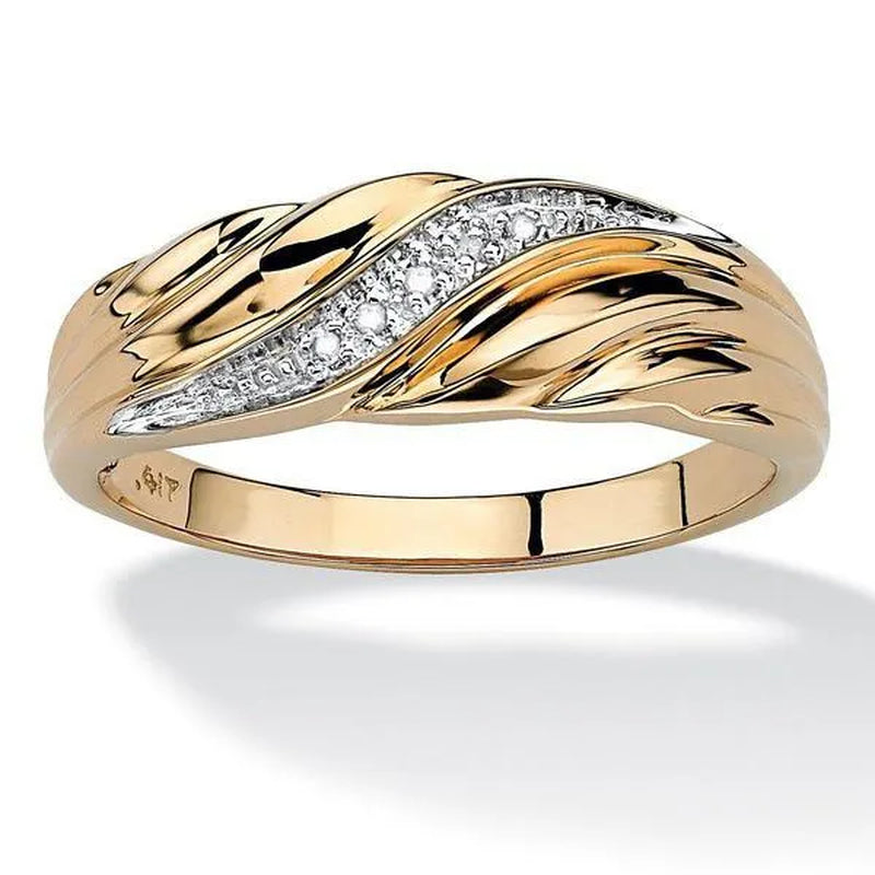 New Fashion Luxury Exquisite Twist Zirconia Ring Engagement Ring Lightning-Shaped Water Ripples on the Surface Zirconia Wedding Ring Size 5-12