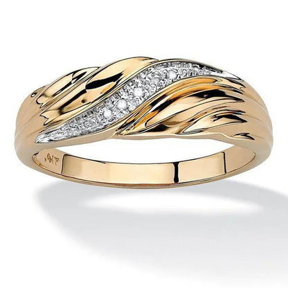 New Fashion Luxury Exquisite Twist Zirconia Ring Engagement Ring Lightning-Shaped Water Ripples on the Surface Zirconia Wedding Ring Size 5-12