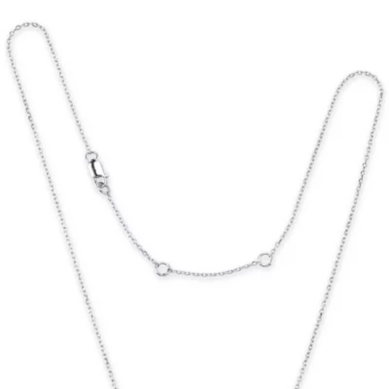 925 Sterling Silver Dancing Blue Topaz and Lab Created White Sapphire Pendant and Earring Set