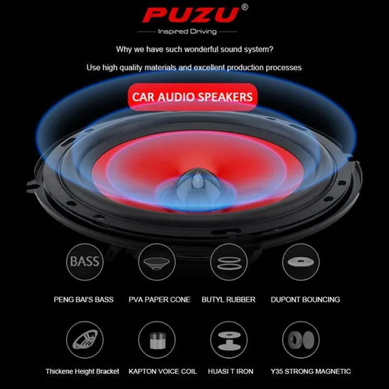 2Pcs 6.5 Inch 90W Full Range Frequency Car Audio Speaker Heavy Mid-Bass Ultra-Thin Modified Speakers - WORLD TIME VISITS