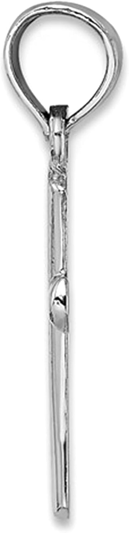 14K Gold High Polished Beveled Cross Pendant, 18X11Mm