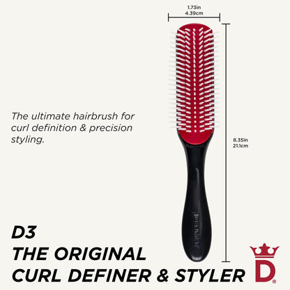 Curly Hair Brush D3, 7 Row Styling Brush for Detangling, Separating, Shaping and Defining Curls - for Women and Men