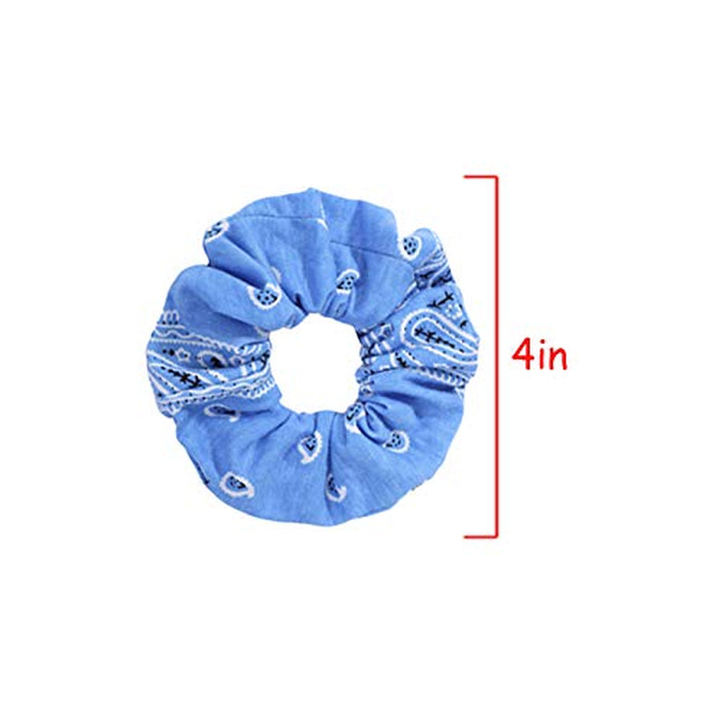 Bandana Print Scrunchies Hair Ties, 5PCS Cotton Hair Elastics for Women