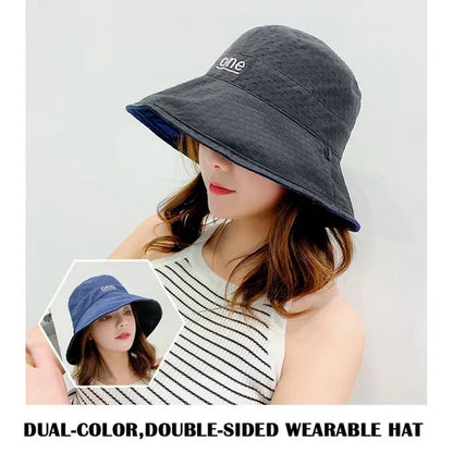 Fashion Letter embroidery Double Side Hats Vintage cotton Fisherman Hat Women Couple Sunhat Cap Hip Hop Punk Hat Outdoor Cap for Men Women Bucket Hat