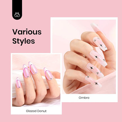 Beetles Neutral Gel Nail Polish 15Ml Jelly Nude Pink Gel Polish Set Sheer Pink Soak off UV LED Translucent Effect French Nail Art Spring Summer Manicure Gift for Women