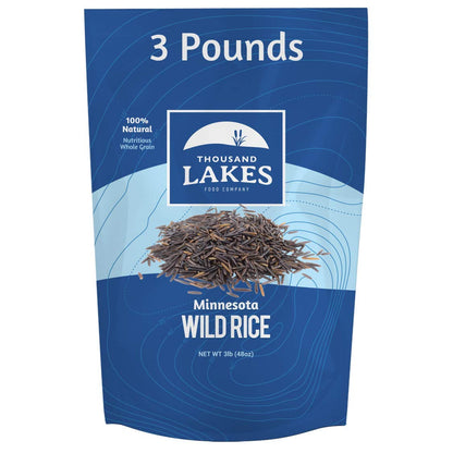 Minnesota Grown Wild Rice - 3 Pounds (48 Ounces) - Bulk Pouch | 100% Wild Rice | All Natural - WORLD TIME VISITS