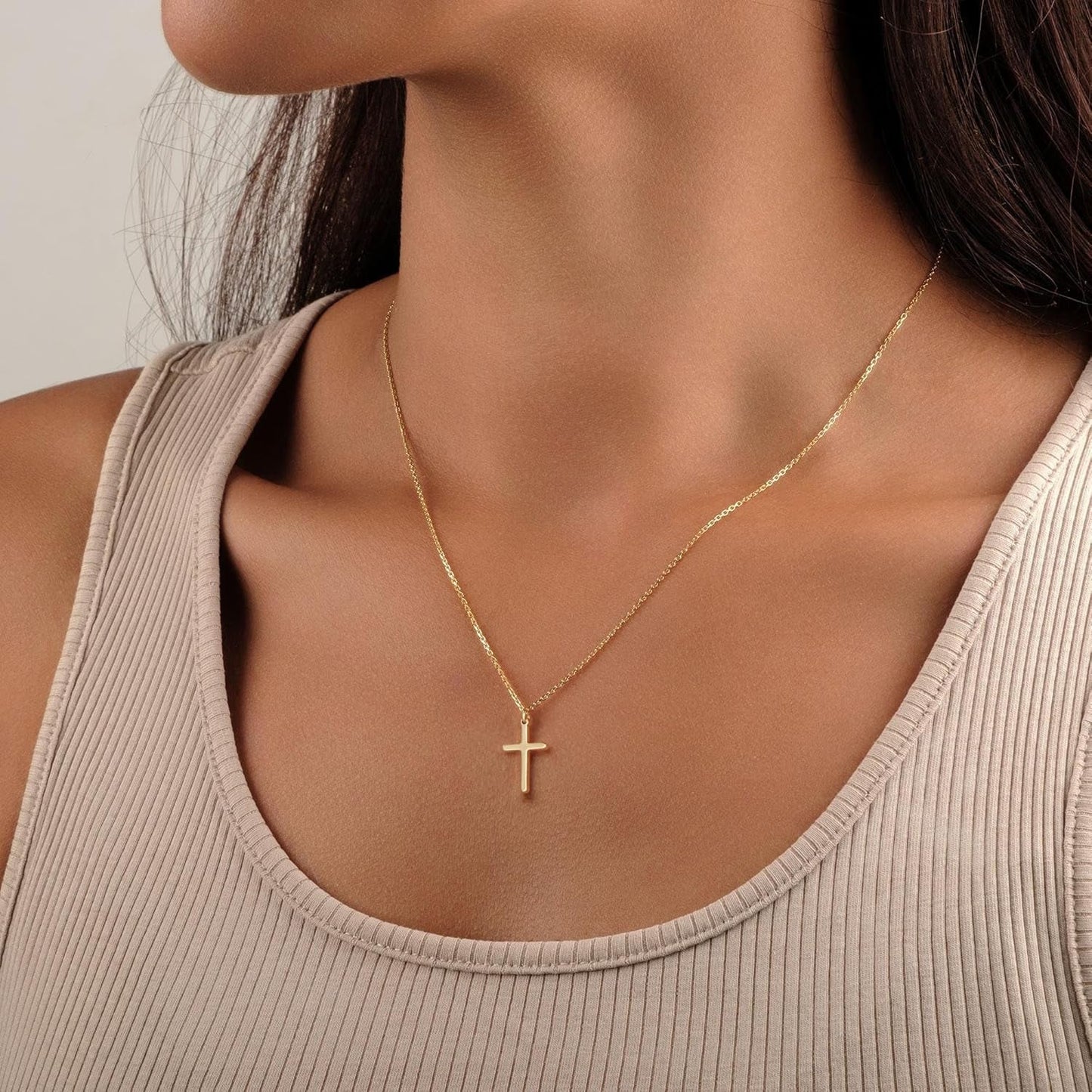 Gold Cross Necklace for Women - Dainty 14K Gold Plated Cross Necklace Layered Beaded Infinity CZ Holy Mary Medal Pendant Necklaces for Women Trendy Faith Jewelry First Communion Gifts - WORLD TIME VISITS