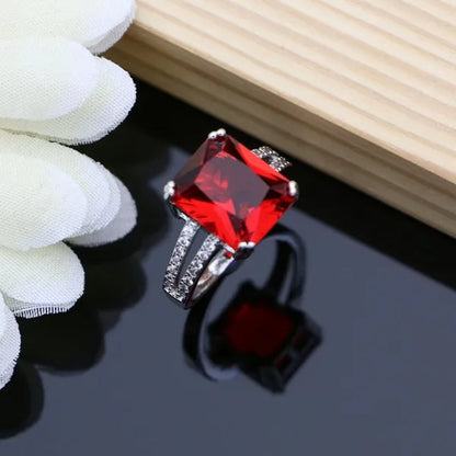6 Colors Choice Gemstone Beads 925 Silver Jewelry Sets Sapphire Garnet Emerald Topaz Ruby Jewelry Set for Women