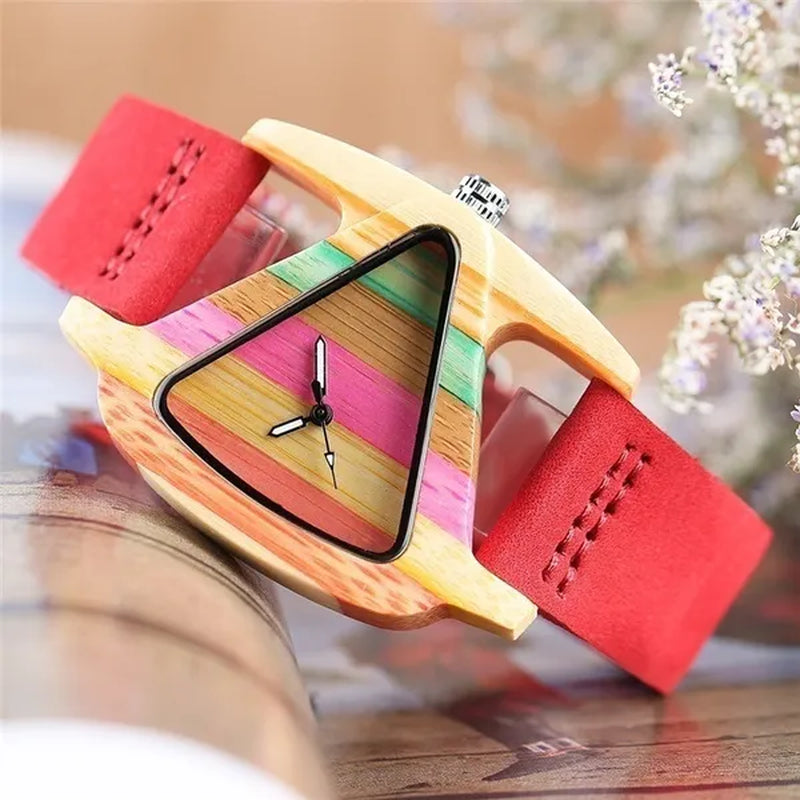 Beauty Wooden Quartz Wrist Watches for Lady Women Bracelet Gift