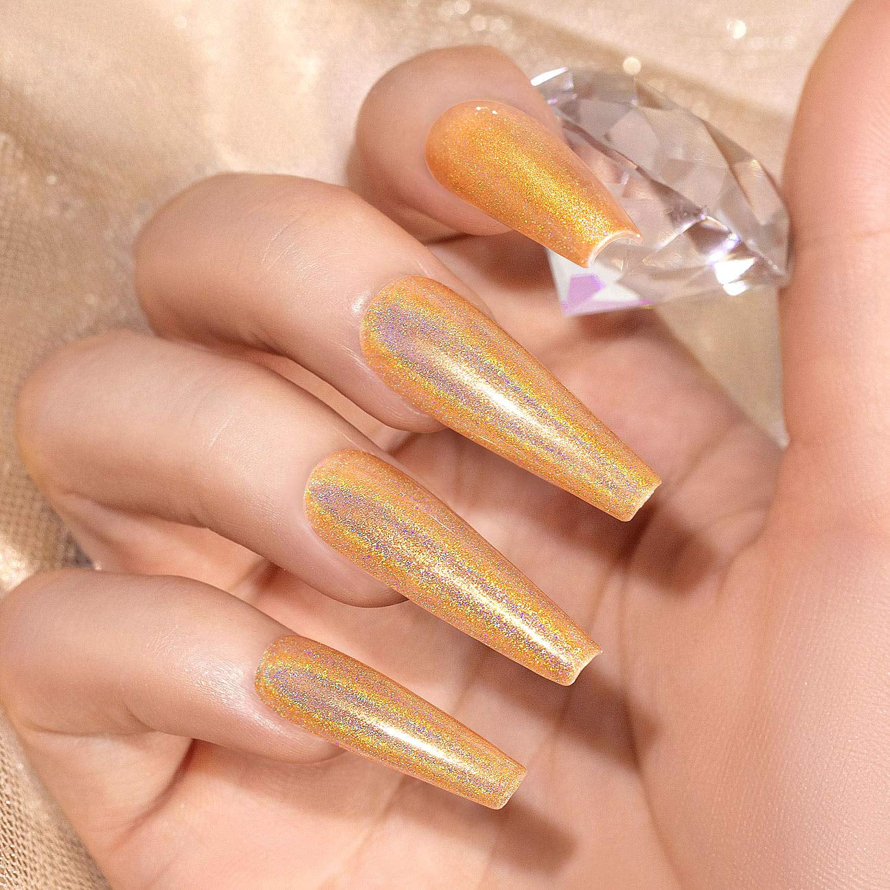 Holographic Gel Nail Polish Set 3PCS Black Gold Silver Gorgeous Glossy Soak off Nail Gel with Glitter Mermaid Unicorn Effect Lamp Curing Required for Nail Art Design Manicure Salon DIY at Home