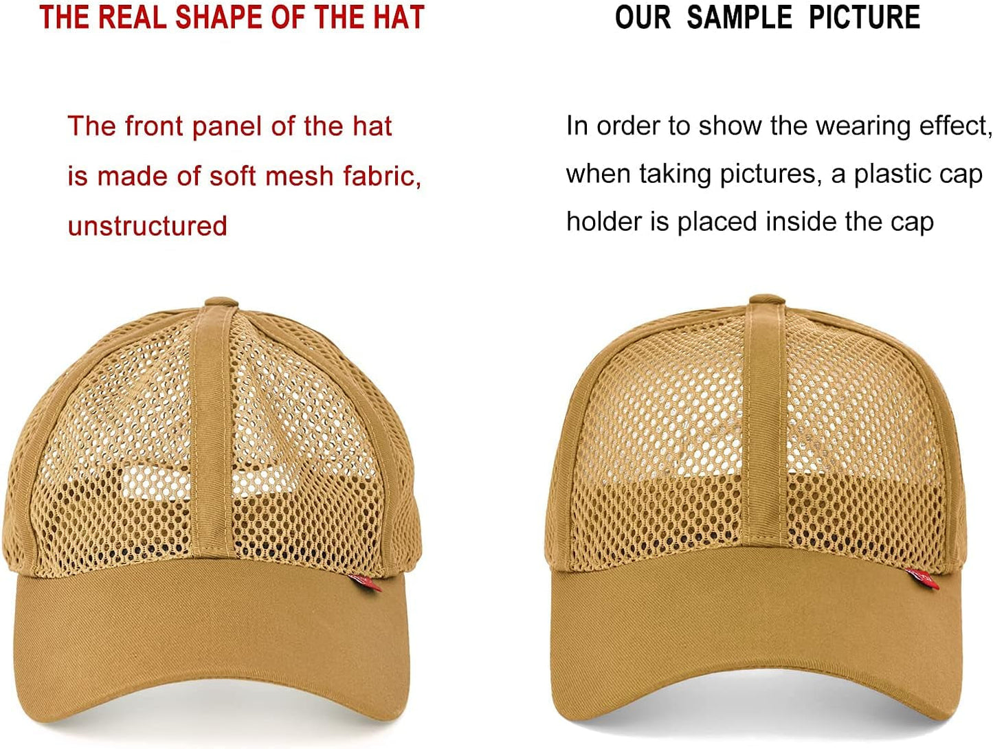 Men Mesh Trucker Baseball Cap Adjustable 6-Panel Hat Outdoor Sports Wear