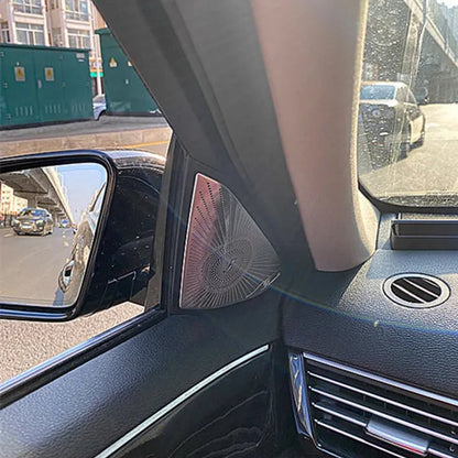 2PCS for Mercedes Benz E Class W212 2009 2010 2011 2012 2013 2014 2015 Interior Trim Car Styling Car Front a Pillar Audio Speaker Cover Stainless Steel Sticker Decor Accessories