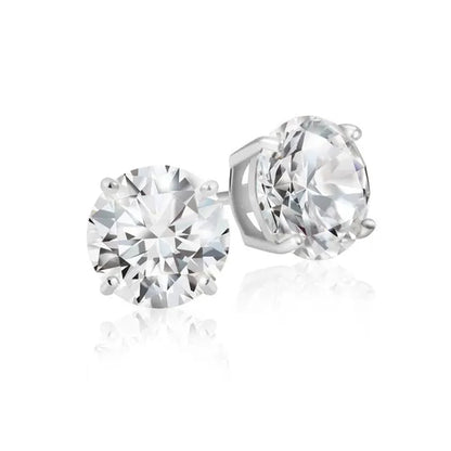 Sterling Silver Cubic Zirconia Stud Earrings 1 Carat Weight CZ- Lusoro