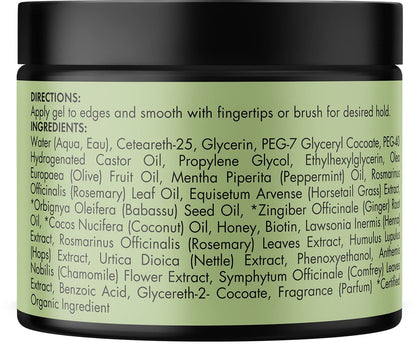Rosemary Mint Strengthening Edge Gel, Biotin & Essential Oil Hair Styling Treatment, 2 Ounces