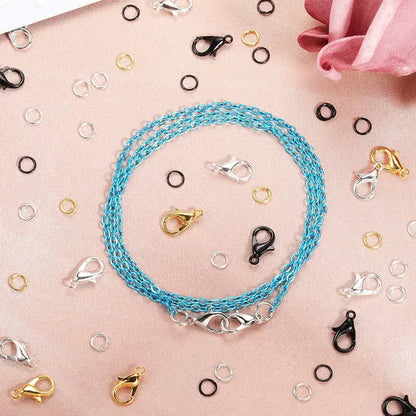 400 Pieces Lobster Claw Clasps with Open Jump Rings Set, 12 Mm Lobster Claw Clasps Necklace Fasteners Hook and 5 Mm Jump Rings for DIY Bracelet Necklace Jewelry Making (Silver and Gold)