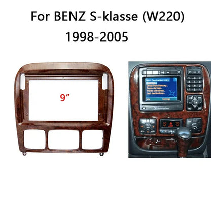 2 Din Car Radio Fascia for BENZ S-Class W220 1998-2005 Auto Stereo Audio Player DVD Panel Dash Kit Frame Center Console Holder
