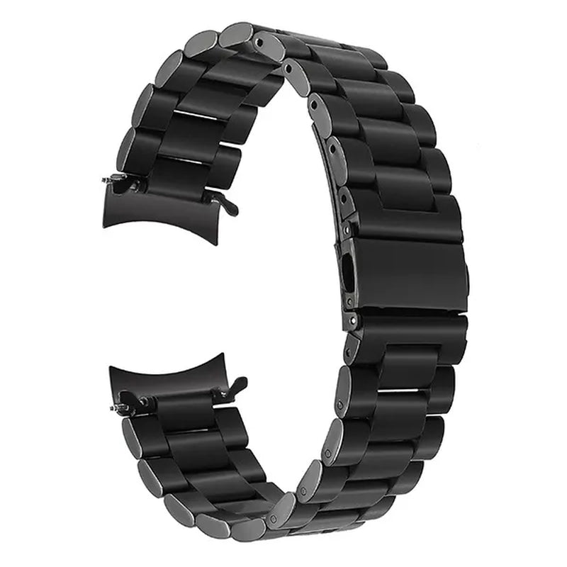 Premium Stainless Steel Watchband for Samsung Galaxy Watch 46mm SM-R800 Sports Band Curved End Strap Wrist Bracelet Silver Black - WORLD TIME VISITS