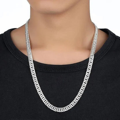 Solid 925 Sterling Silver Men's 10mm Noble Luxury Charm Fashion Chain Necklace