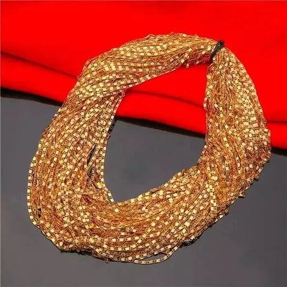 New Fashion Luxury Exquisite Men and Women Fashion Solid  Chain Necklace 2mm Wide and Thin Necklace Bridal Wedding Engagement High Jewelry Size: 16-30 Inches