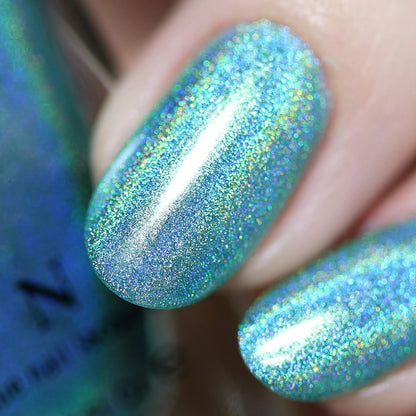 ILNP Aerial View - Aquamarine Ultra Holographic Nail Polish, Chip Resistant Manicure, Long Wear Nail Lacquer, Smooth & Glossy Finish, Non-Toxic, Vegan, Cruelty Free, 12Ml