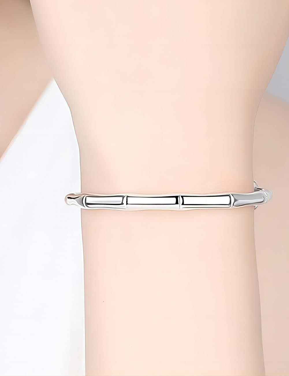 S925 Silver Bangle Bracelet for Women, Elegant Women‘S Sterling Silver Bracelet Bangle Adjustable 6.4-7.8 Inches Small Size