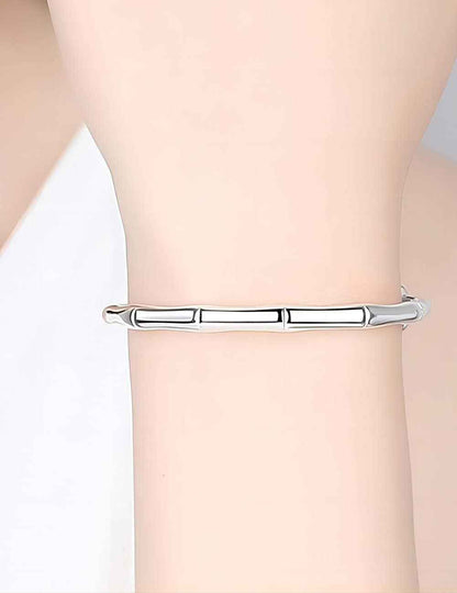 S925 Silver Bangle Bracelet for Women, Elegant Women‘S Sterling Silver Bracelet Bangle Adjustable 6.4-7.8 Inches Small Size
