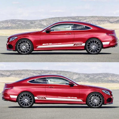 Car Sticker for Mercedes Benz Auto Racing Stripe Side Body DIY Decal Car Tuning Accessories