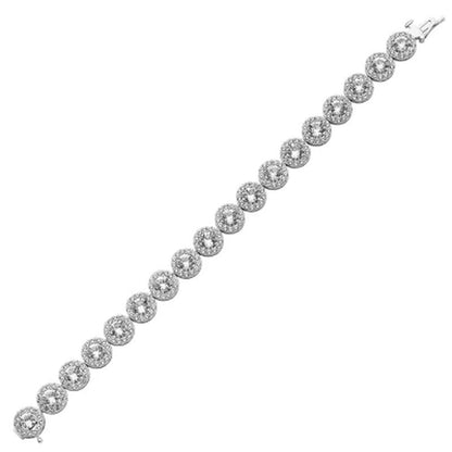Lab Created Gemstone and Halo Bracelet