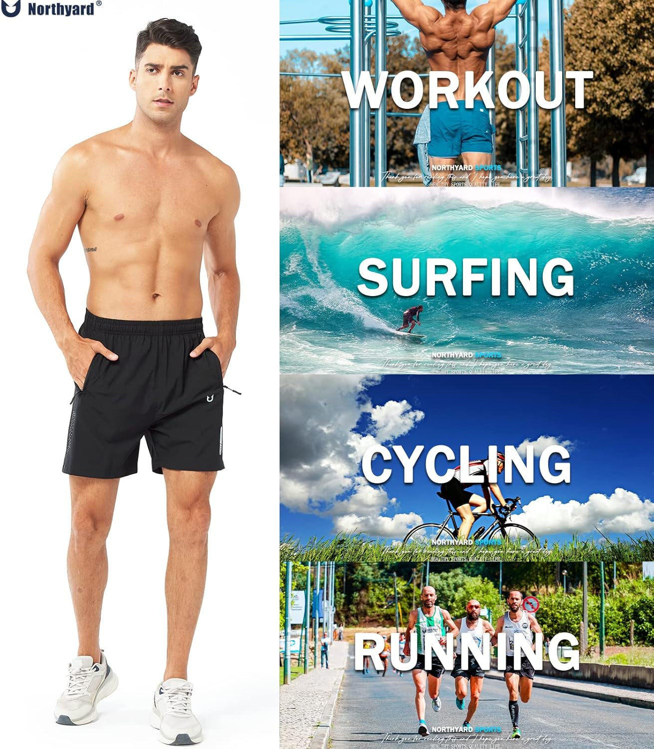 Men'S Athletic Running Shorts Quick Dry Workout Shorts 7"/ 5"/ 9" Lightweight Sports Gym Basketball Shorts Hiking