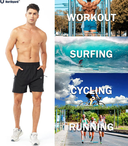 Men'S Athletic Running Shorts Quick Dry Workout Shorts 7"/ 5"/ 9" Lightweight Sports Gym Basketball Shorts Hiking