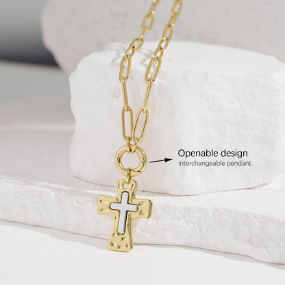 Unisex Silver Gold Cross Necklace,Sterling Silver Cross Necklace for Women,Mens Gold Silver Pendant Necklace,Gifts for Boyfriends or Girlfriends for Valentine'S Day,Birthdays,Christmas,Easter