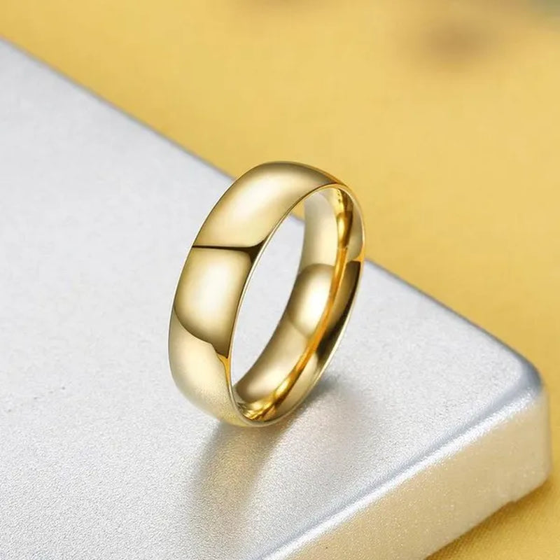 Couple Ring Simple Fashion Style Fine Jewelry Fashion Luxury Golden Engagement Wedding Ring Anniversary Gift Men and Women Ring