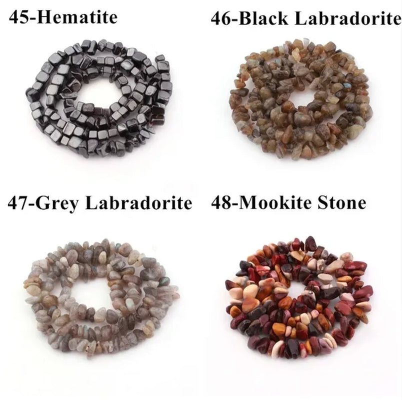 Natural Stone 5-8MM Irregular Shape Freeform Chip Bead Pink Quartz Amethysts Agates Lapis Lazuli for Jewelry Making DIY Bracelet16"