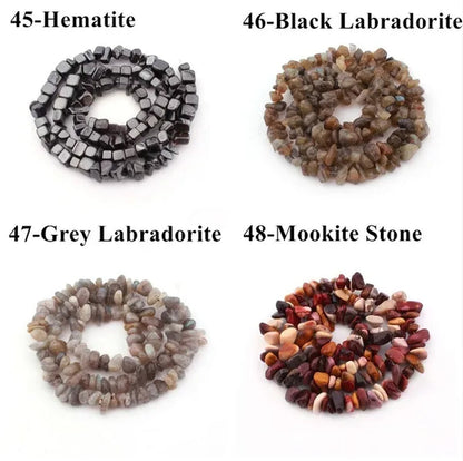 Natural Stone 5-8MM Irregular Shape Freeform Chip Bead Pink Quartz Amethysts Agates Lapis Lazuli for Jewelry Making DIY Bracelet16"